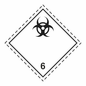 Знак перевозки опасных грузов «Класс 6.2. Инфекционные вещества» (светоотражающий металл, 250х250 мм)
